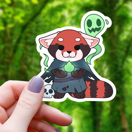 Red Panda Necromancer Sticker - 3"