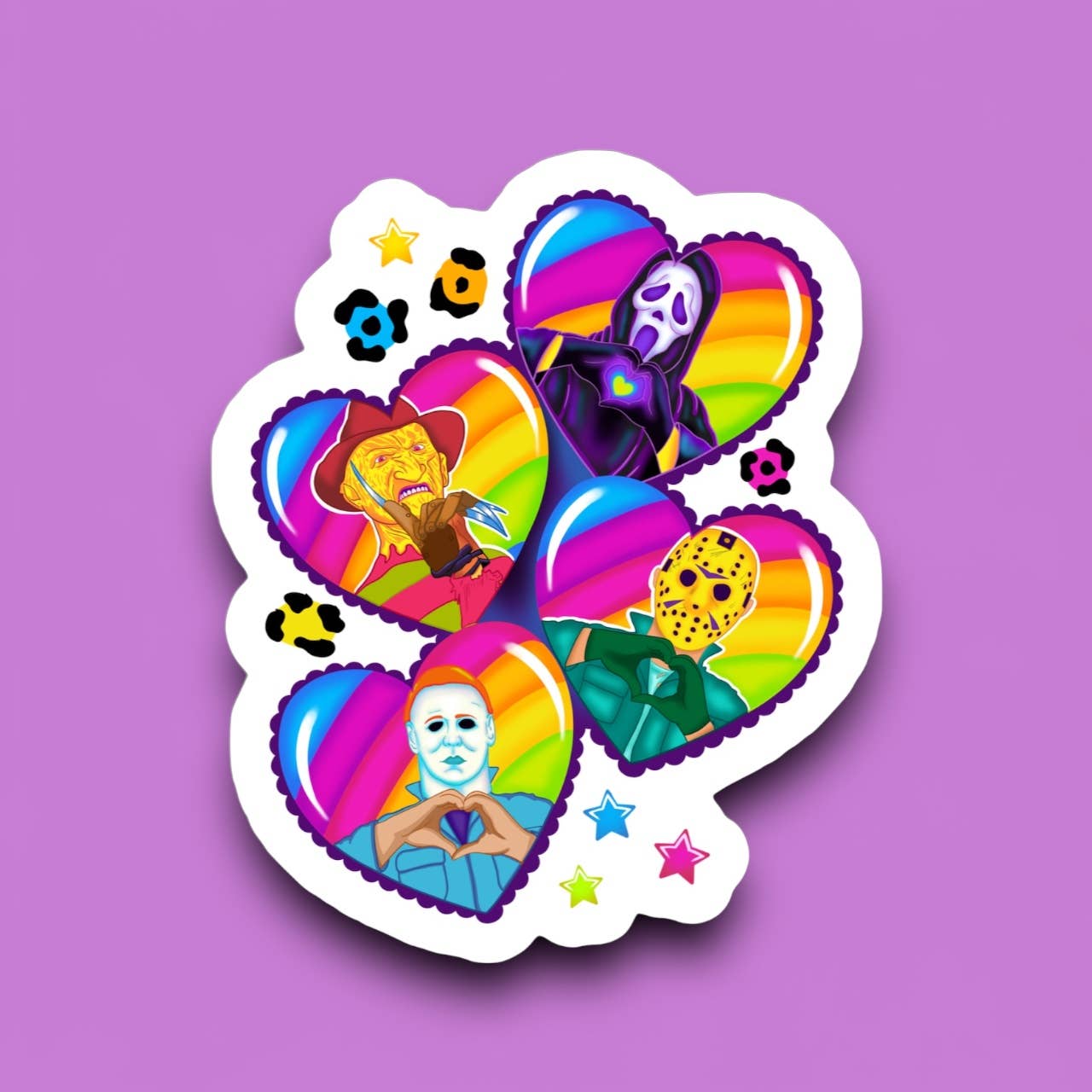 Horror Men Halloween Neon Sticker