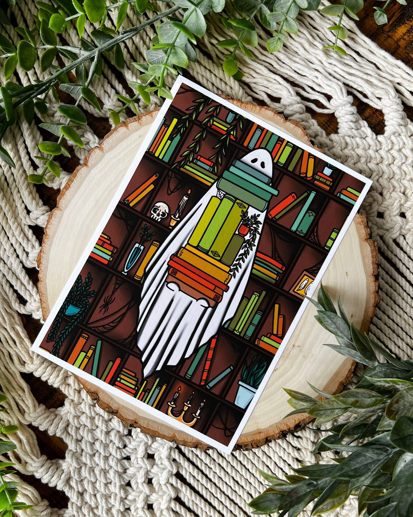 Reading Library Ghost Art Print