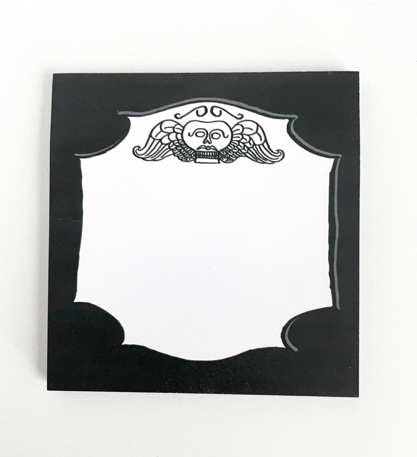 Momento Mori Sticky Note Pad, Goth Themed Stationery