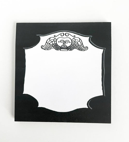 Momento Mori Sticky Note Pad, Goth Themed Stationery