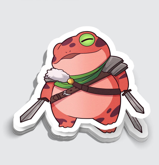 Fighter Class Frog RPG Inspired Sticker - 3"