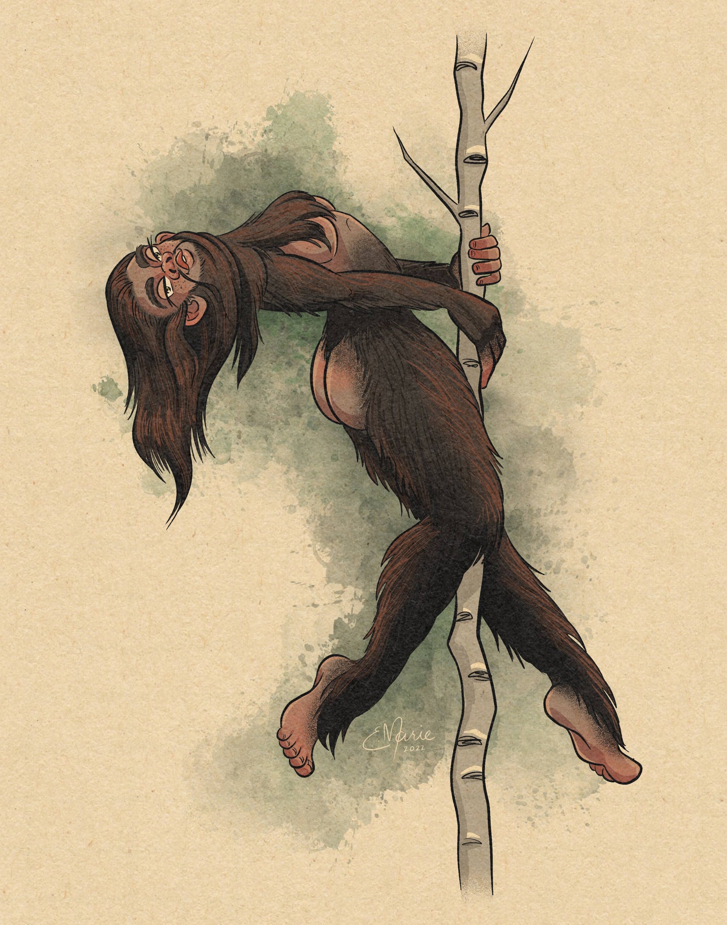 Sasquatch Pinup 8x10 Art Print