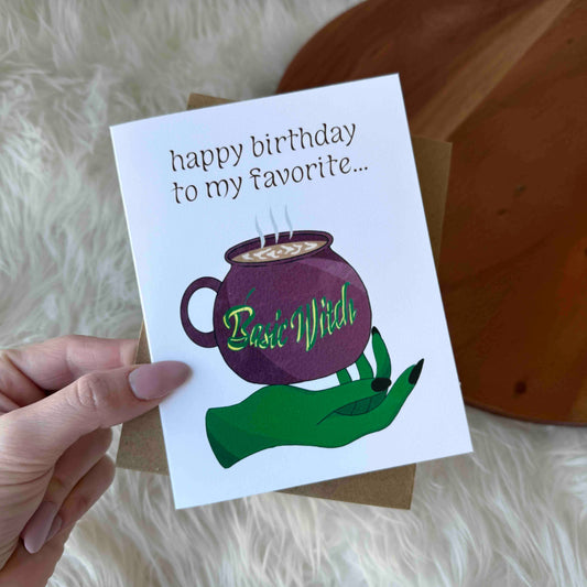 Happy Birthday To My Favorite Basic Witch Halloween Card