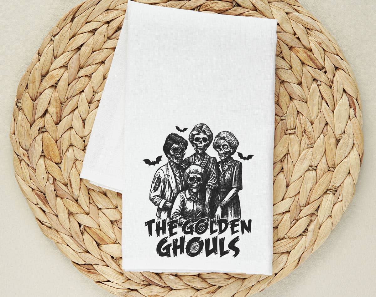 The Golden Girl Ghouls - Funny Halloween Tea Towel