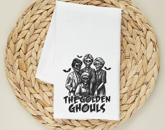 The Golden Girl Ghouls - Funny Halloween Tea Towel