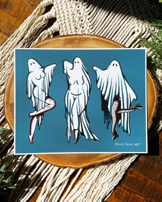 Pinup Sexy Ghosts Art Print