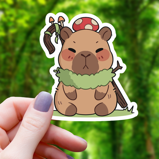 Capybara TTRPG Class Druid Sticker- 3"