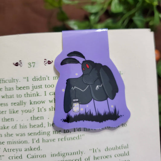 Mothman Holding a Lantern of Fireflies - Magnetic Bookmark