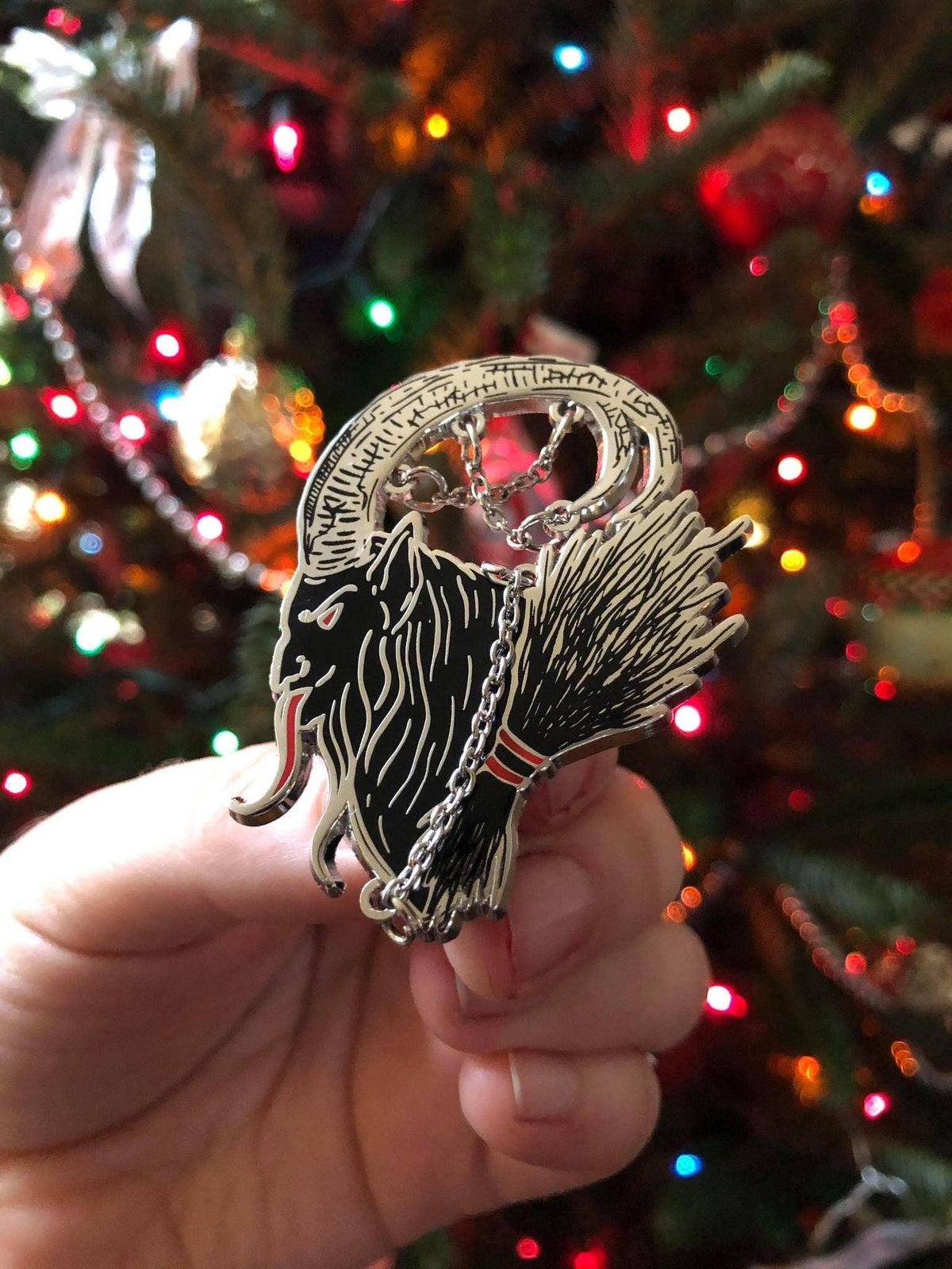 Krampus in Chains Enamel Pin