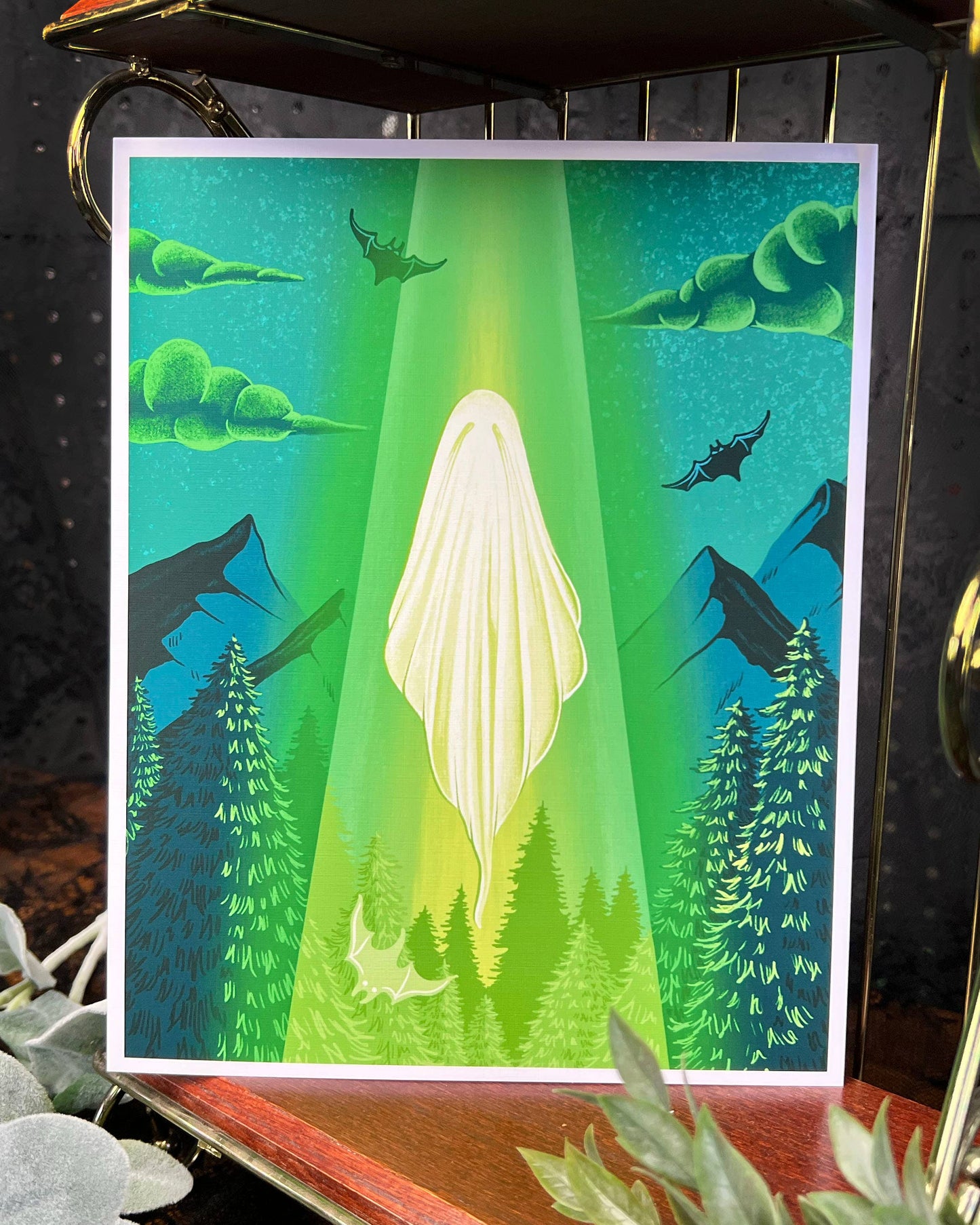 Alien Abduction Ghosty Art Print