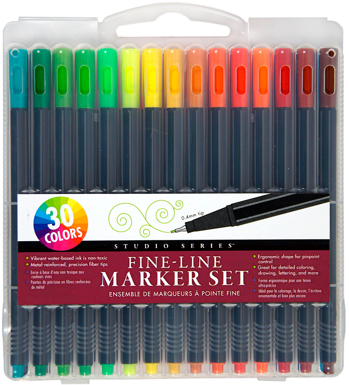Studio Series Fine-Line Marker Set (30 colors, 0.4mm tip) – Bloodstone ...