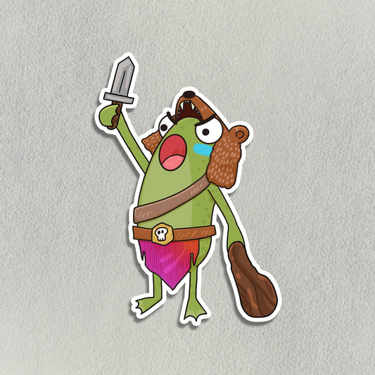 Barbarian Frog Sticker