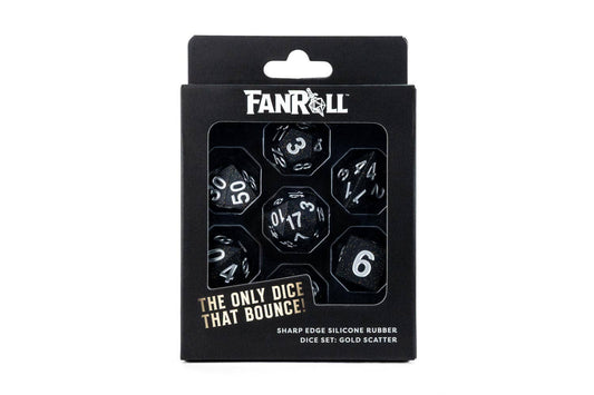 Sharp Edge Silicone Rubber Dice Set: Gold Scatter