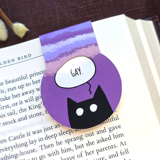 GAY Black Cat Magnetic Bookmark