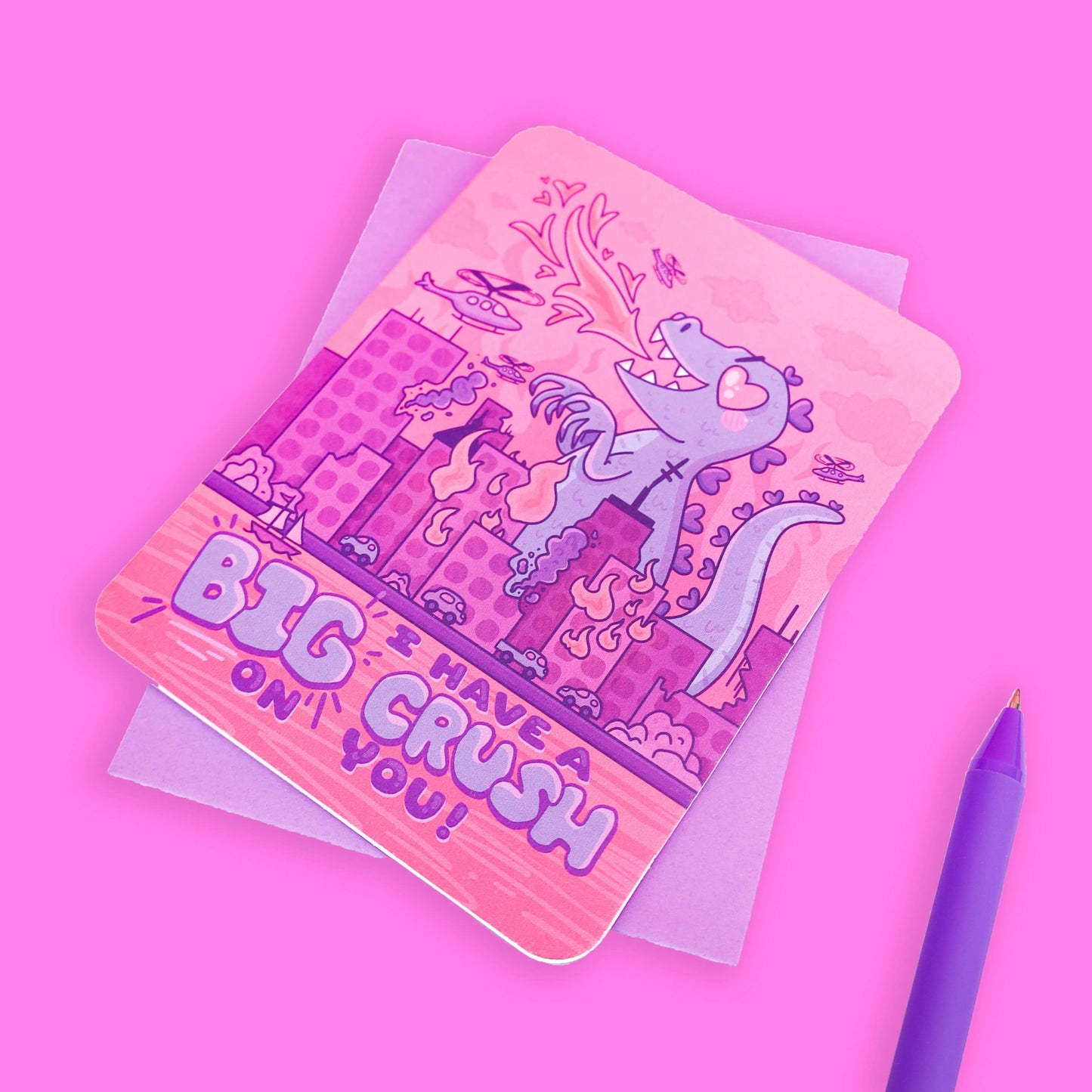 I've Got A Big Crush On You Kaiju Valentine's Day Card