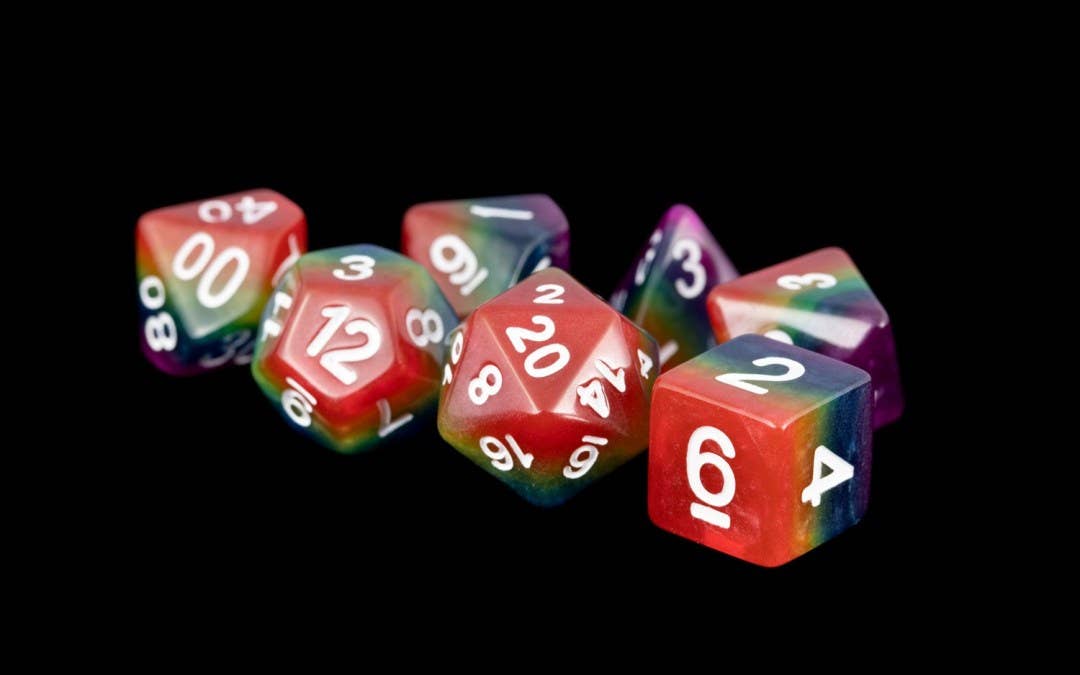 Translucent Rainbow - 16mm Resin Polyhedral Dice Set