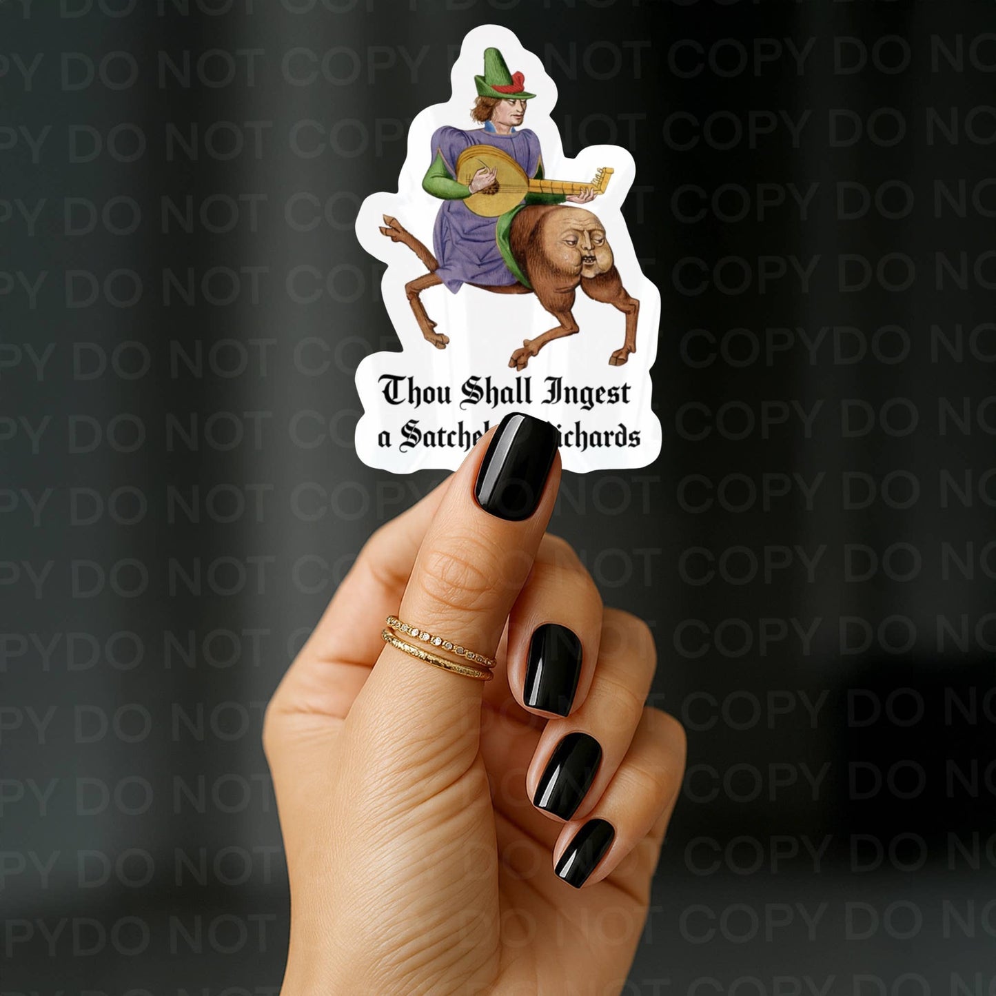 Thou Shall Ingest a Satchel Richards Medieval Funny Sticker