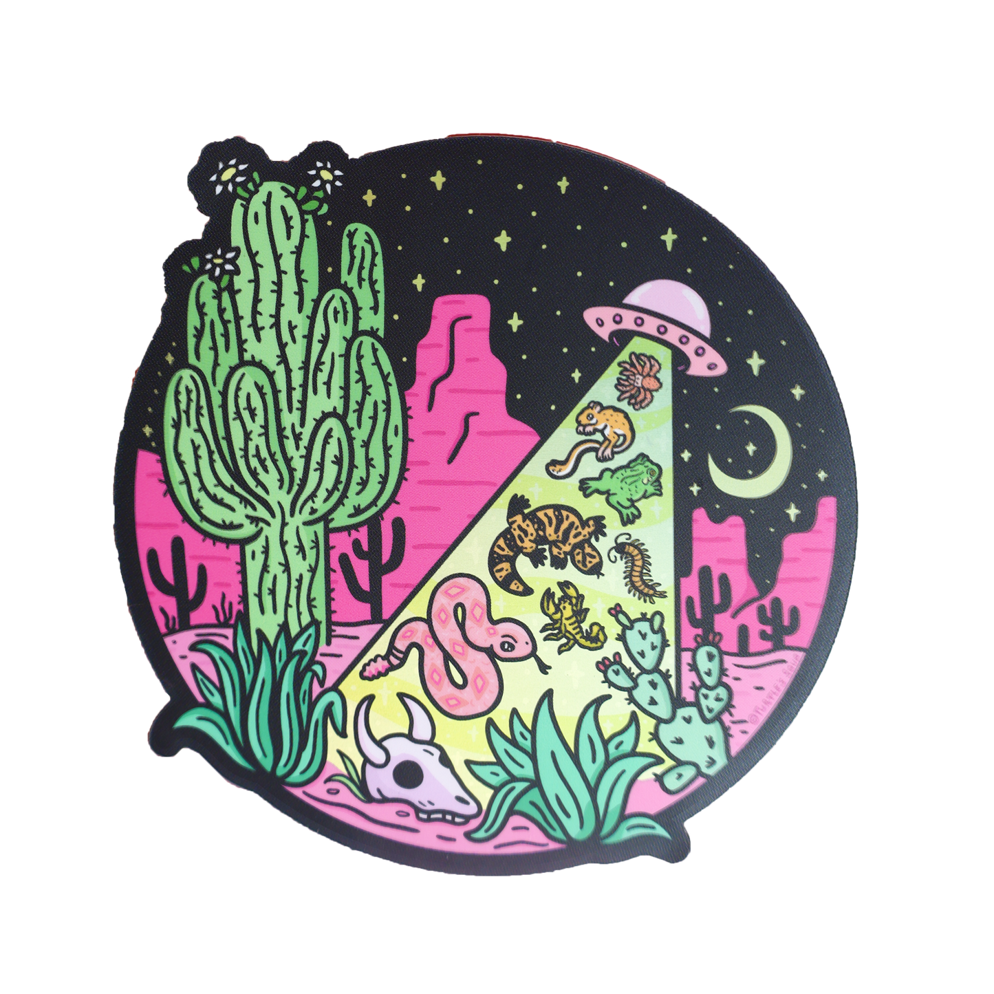 Desert Abduction Art Holographic Vinyl Sticker