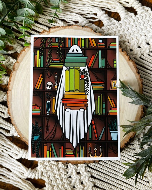 Reading Library Ghost Art Print