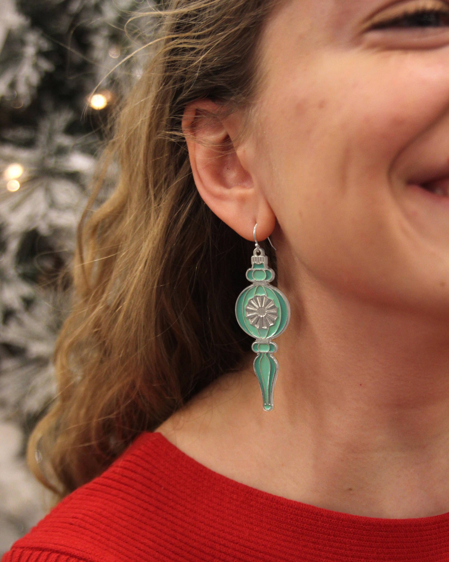 Mid-Century Christmas Ornament earrings - Christmas kitsch