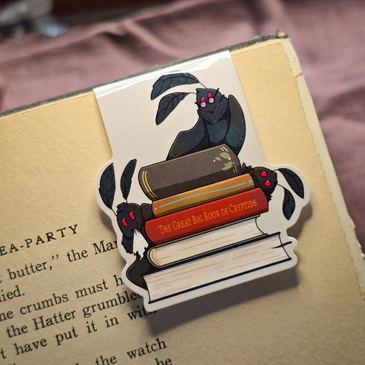 Three Mothman and Books - Magnetic Bookmark