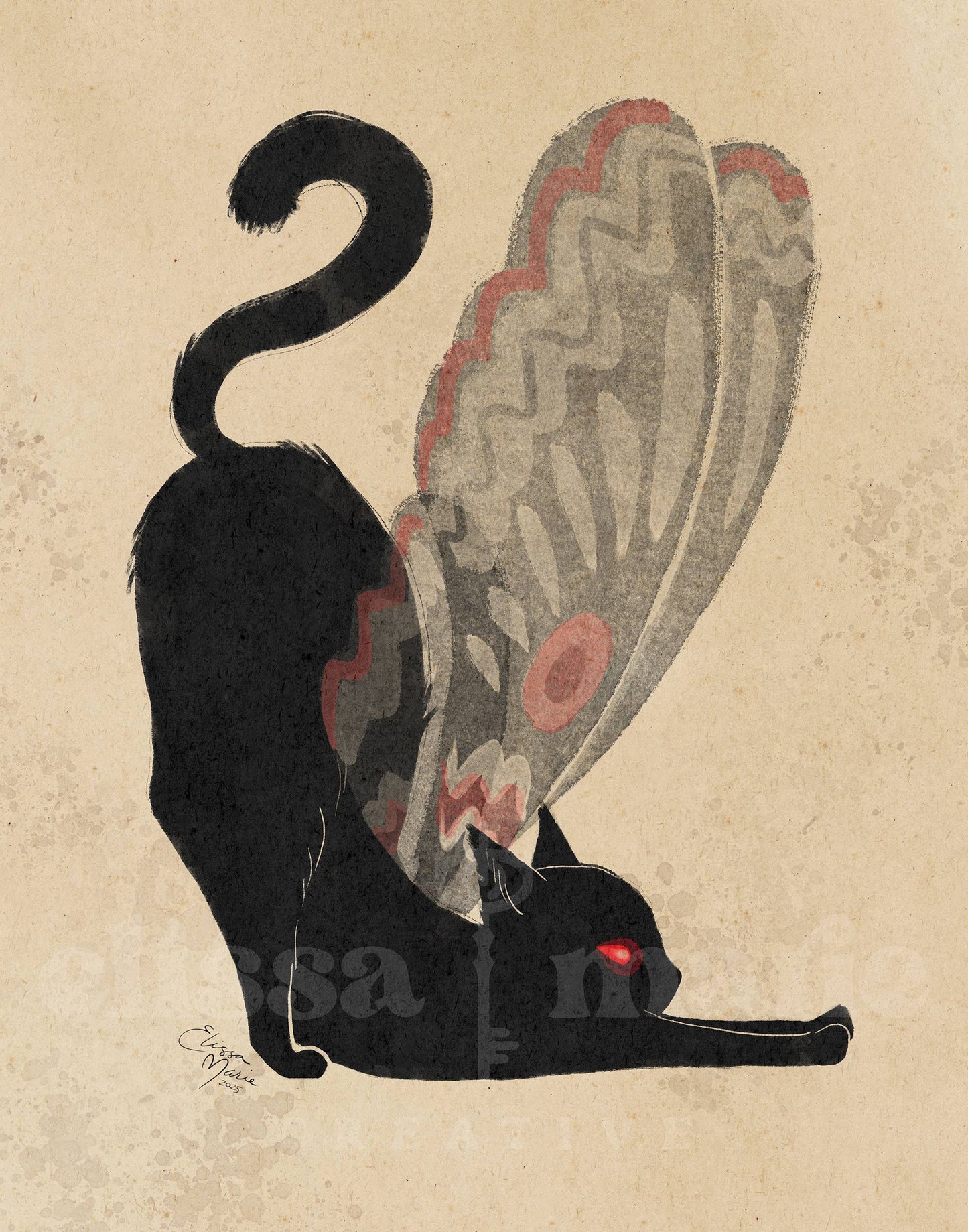 Meowthman: Big Stretch Art Print  5x7