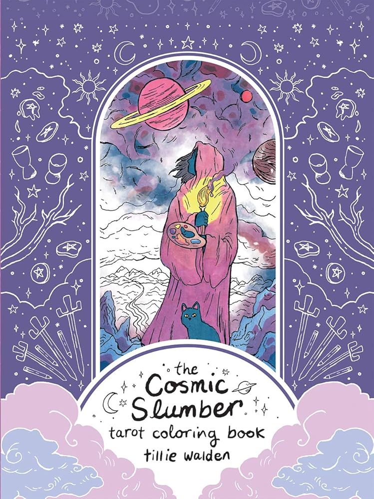Cosmic Slumber Tarot Coloring Book cover image