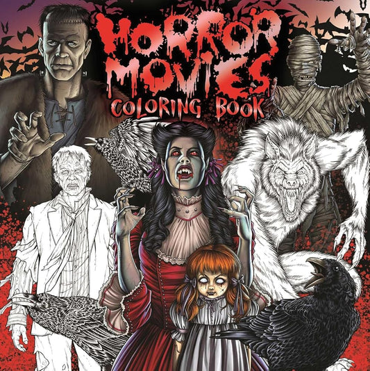 Horror Movies Adult Coloring Book cover image