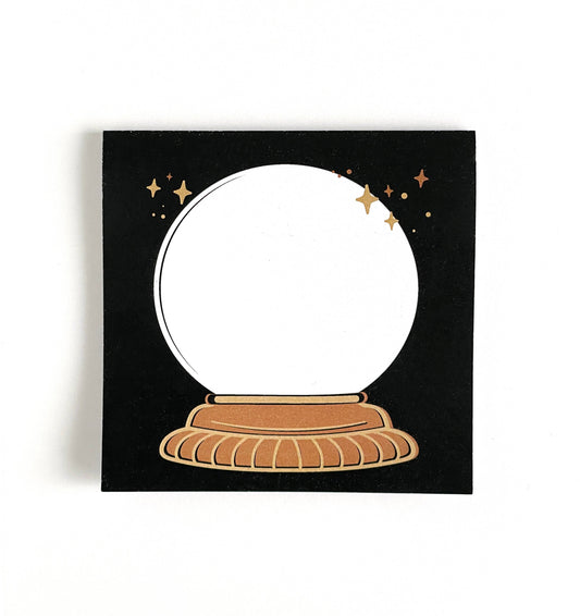 Crystal Ball Sticky Note Pad, Witchy Themed Stationery