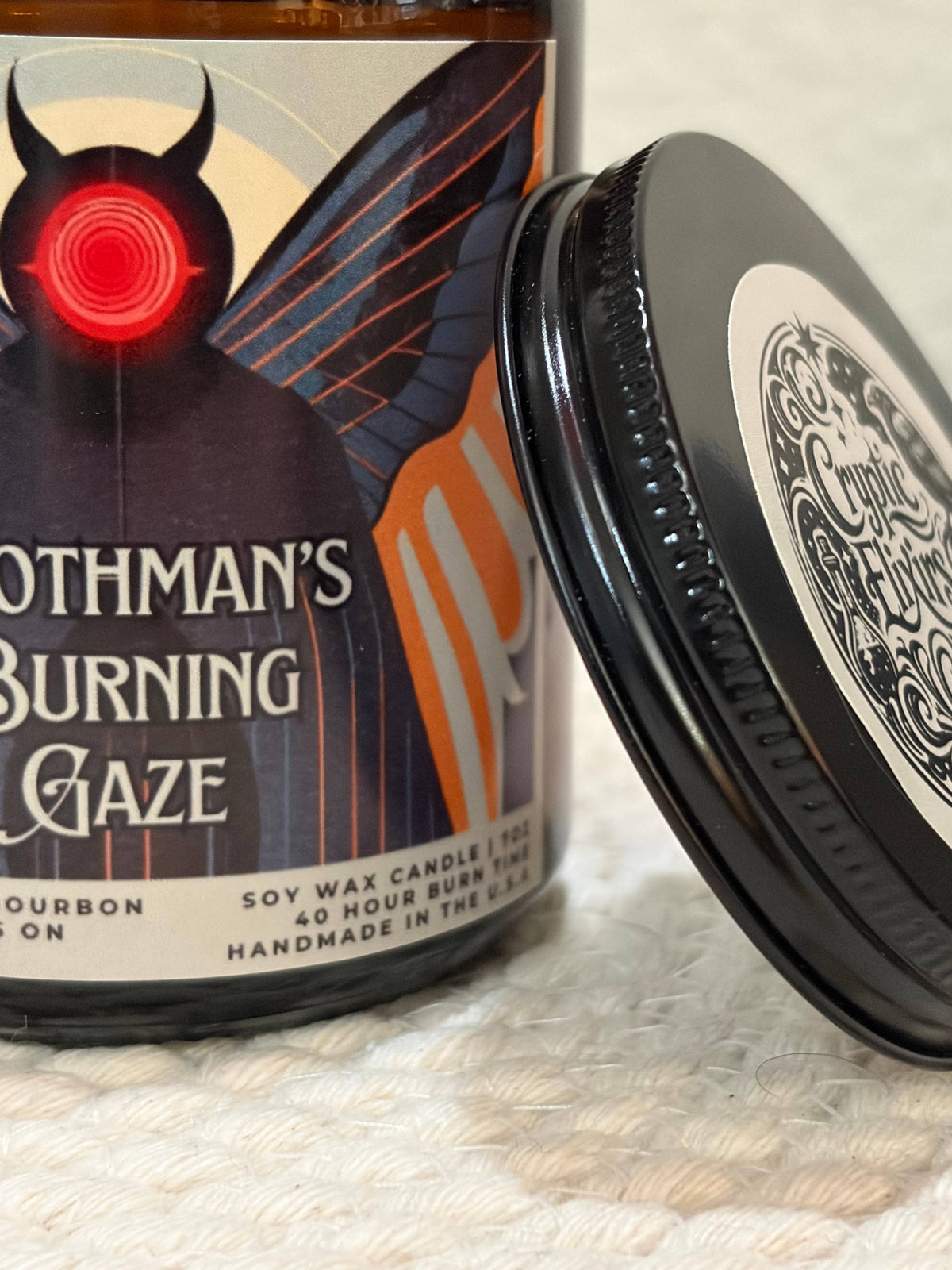 Mothman’s Burning Gaze Hand Poured Scented Soy Candle