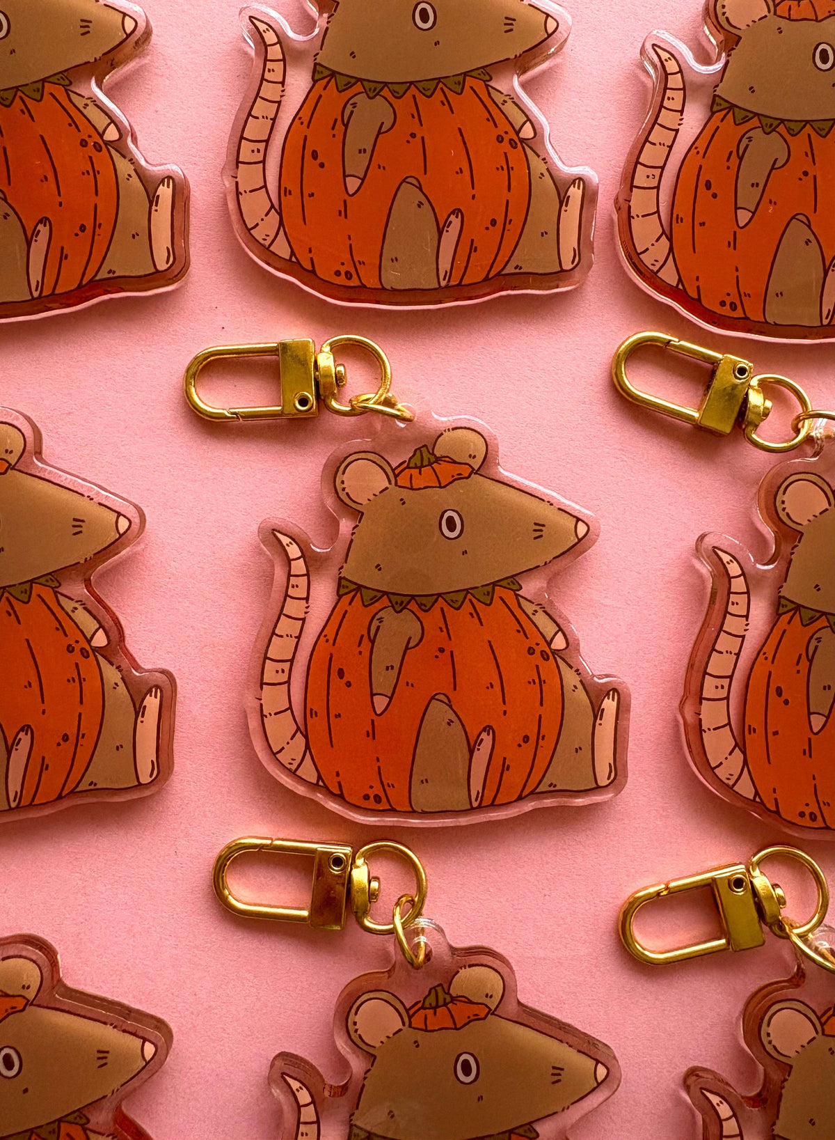Pumpkin Rat Keychain