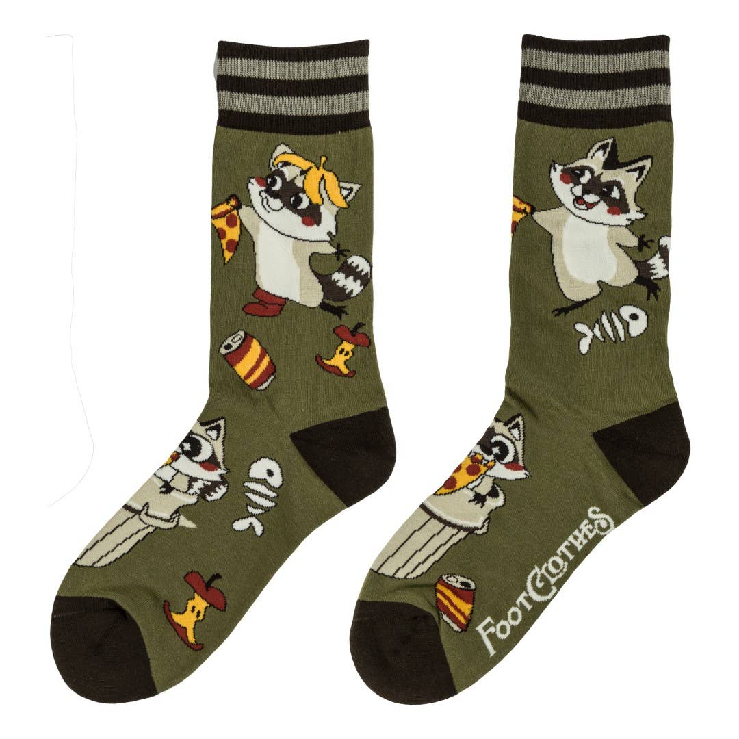 Trash Panda Pizza Party Crew Socks