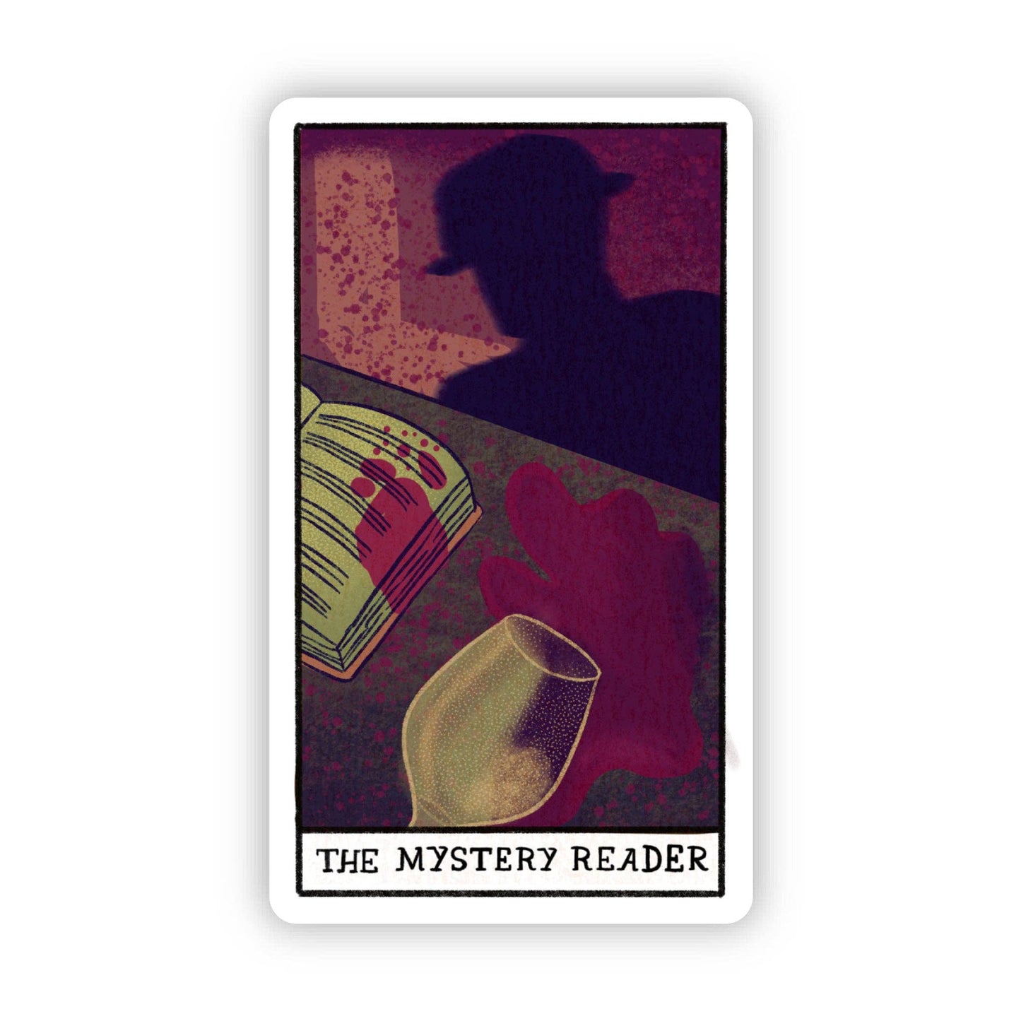 The Mystery Reader Book Tarot Card Sticker