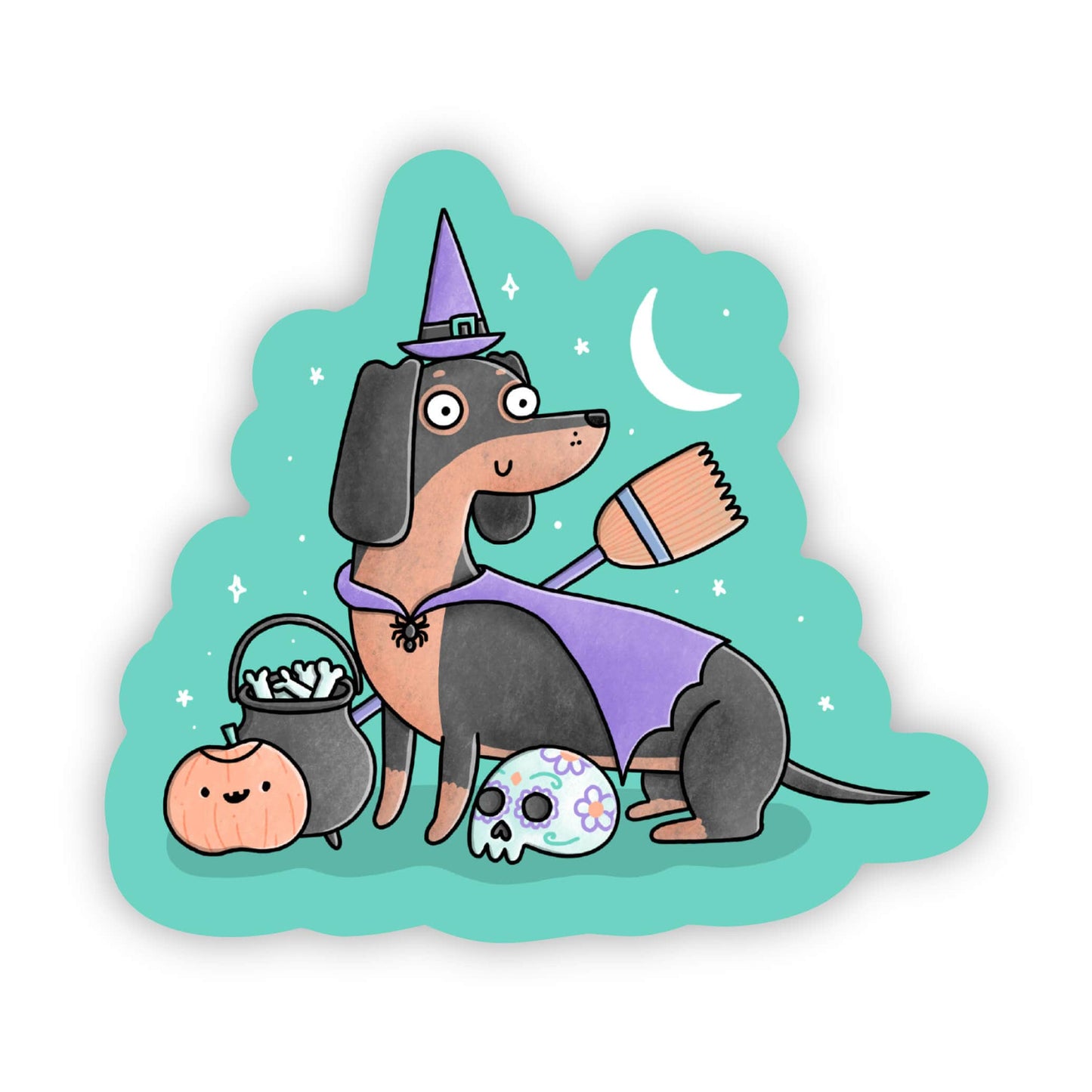 Spooky sausage dog sticker