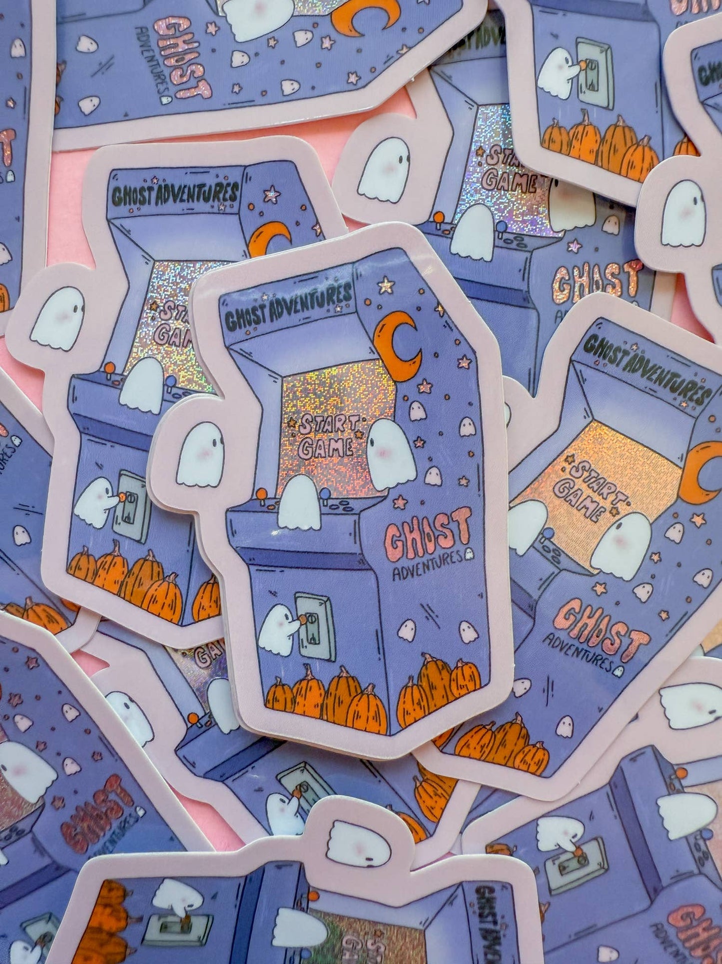 Ghostly Arcade Vinyl Sticker