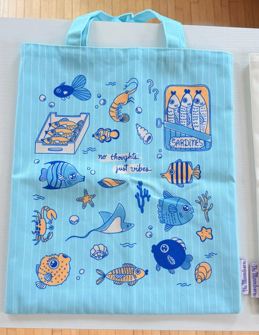 No Thoughts Fish Tote Bag