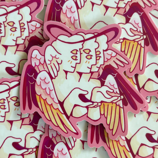 Pangender Angel Sticker - Biblically Accurate Queer Angels Sticker