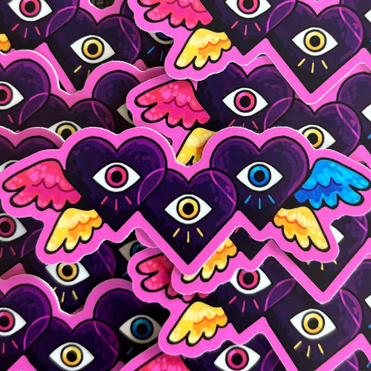 Polyamorous Angel Sticker - Biblically Accurate Queer Angels Sticker