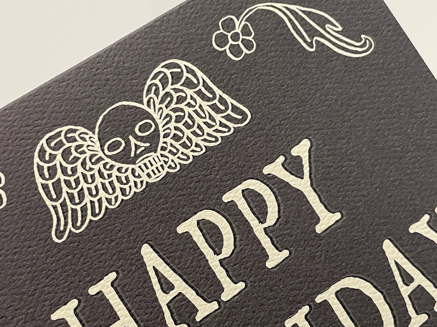 Gravestone Happy Birthday Card,Goth Stationery, Momento Mori