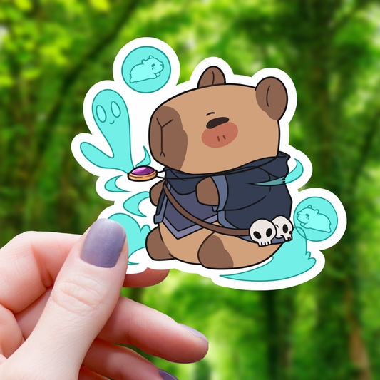 Capybara Necromancer Class Sticker