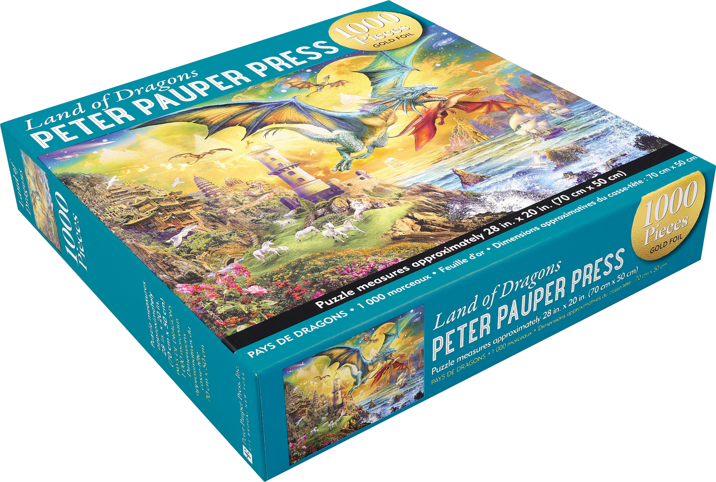 Land of Dragons 1000-Piece Jigsaw Puzzle (gold foil highlights)