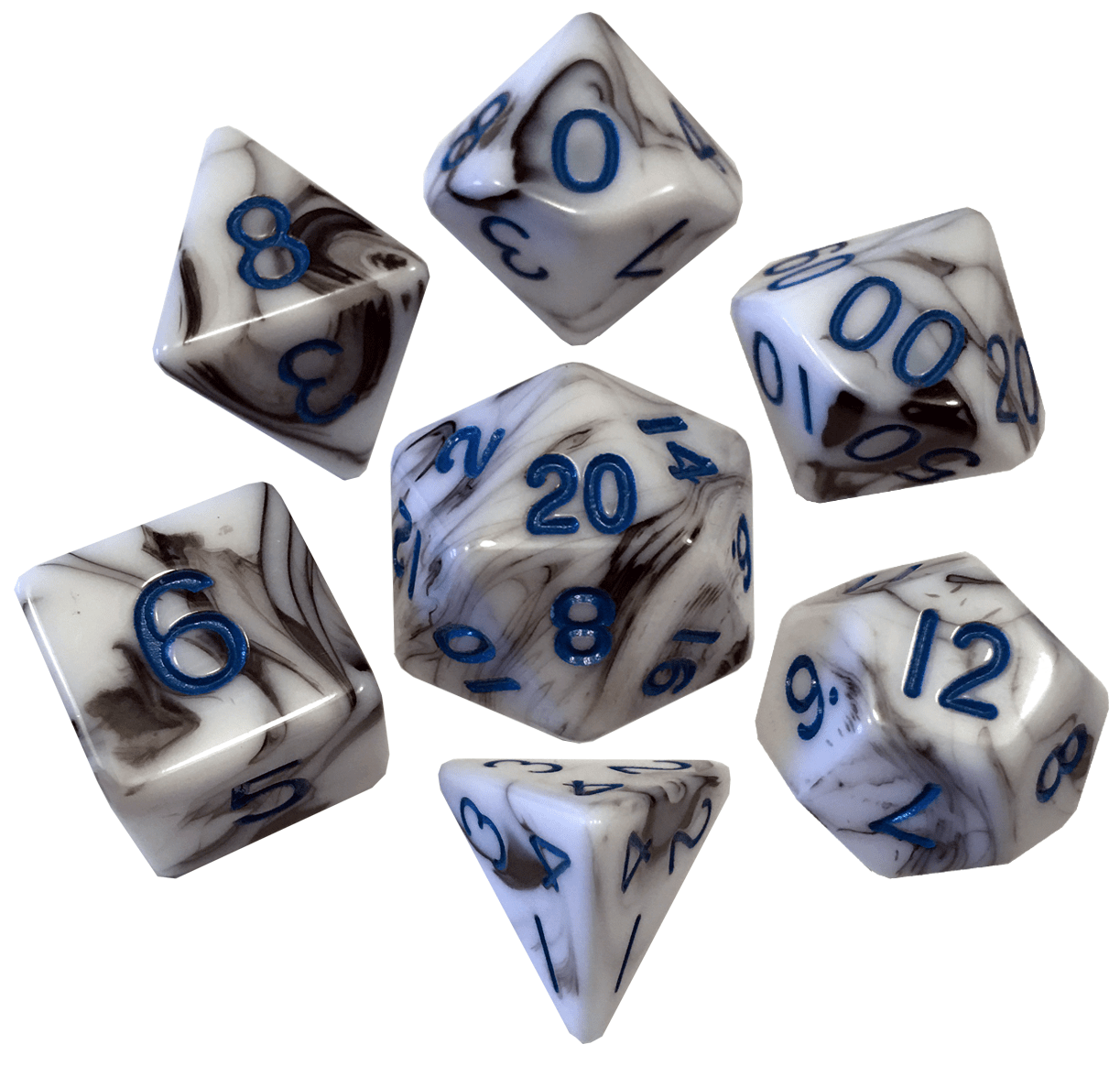 Marble Pattern High Quality Acrylic Dice Set (Multiple Options)