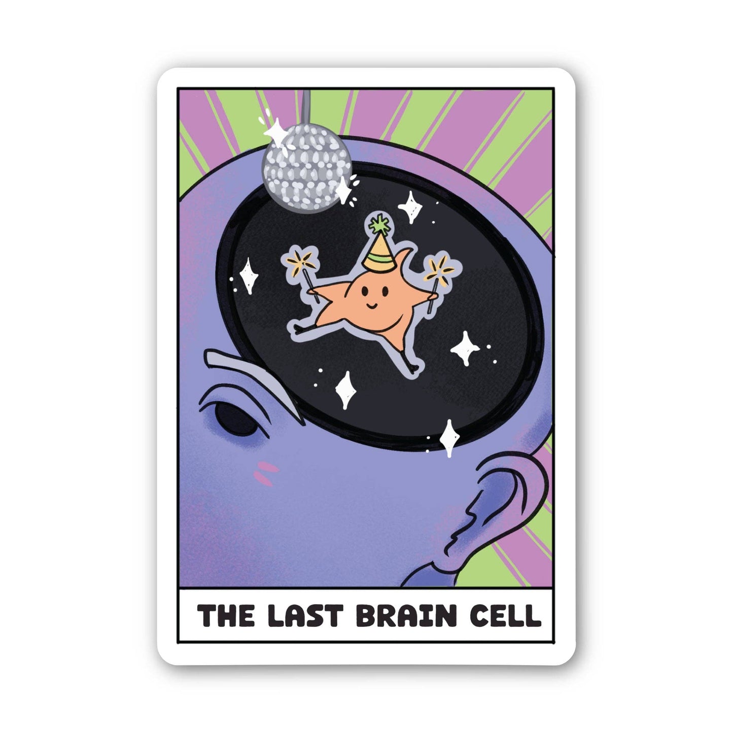 "The Last Brain Cell" Tarot Card Sticker