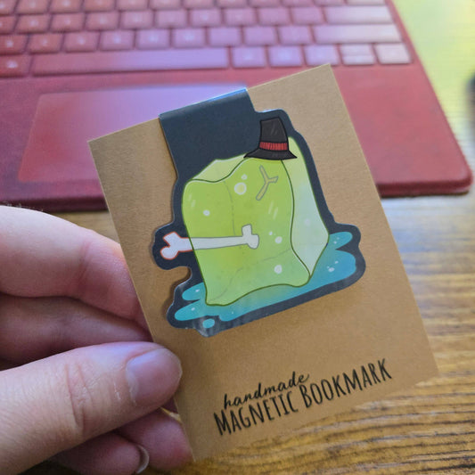 Gelatinous Cube Geek/Tabletop Themed Magnetic Bookmark