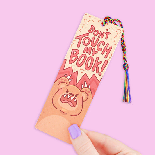 Don’t Touch My Book, Bear, Grumpy, Bookmark with Tassel