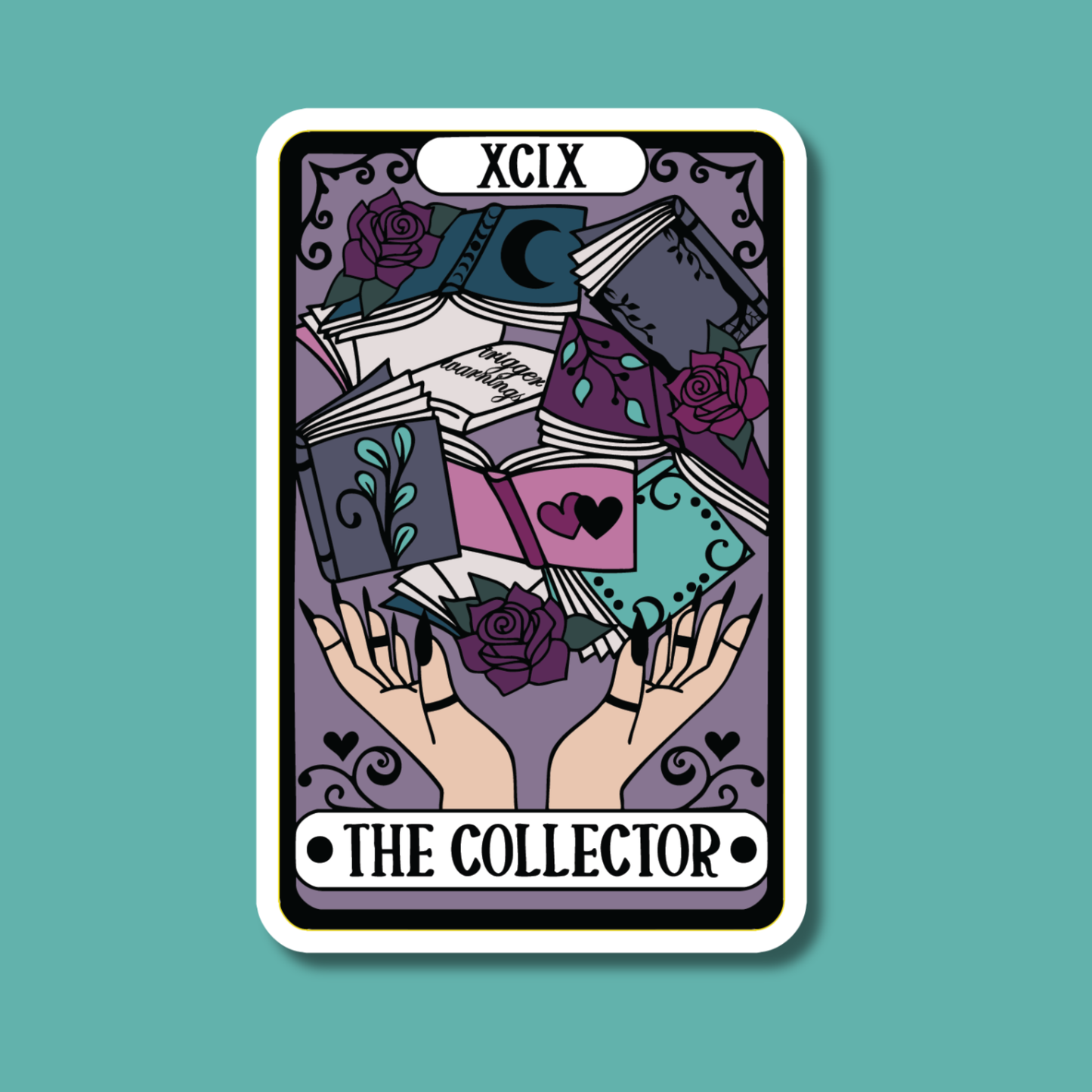 The Collector Tarot Bookish Reader Shelf Sticker