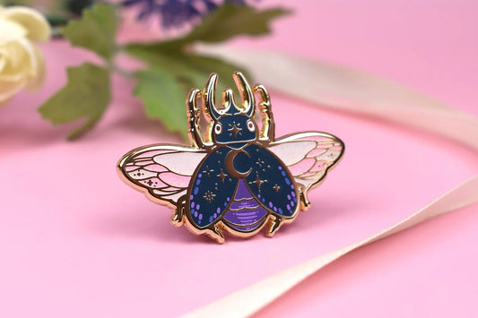 Astral Scarab Beetle Enamel Pin
