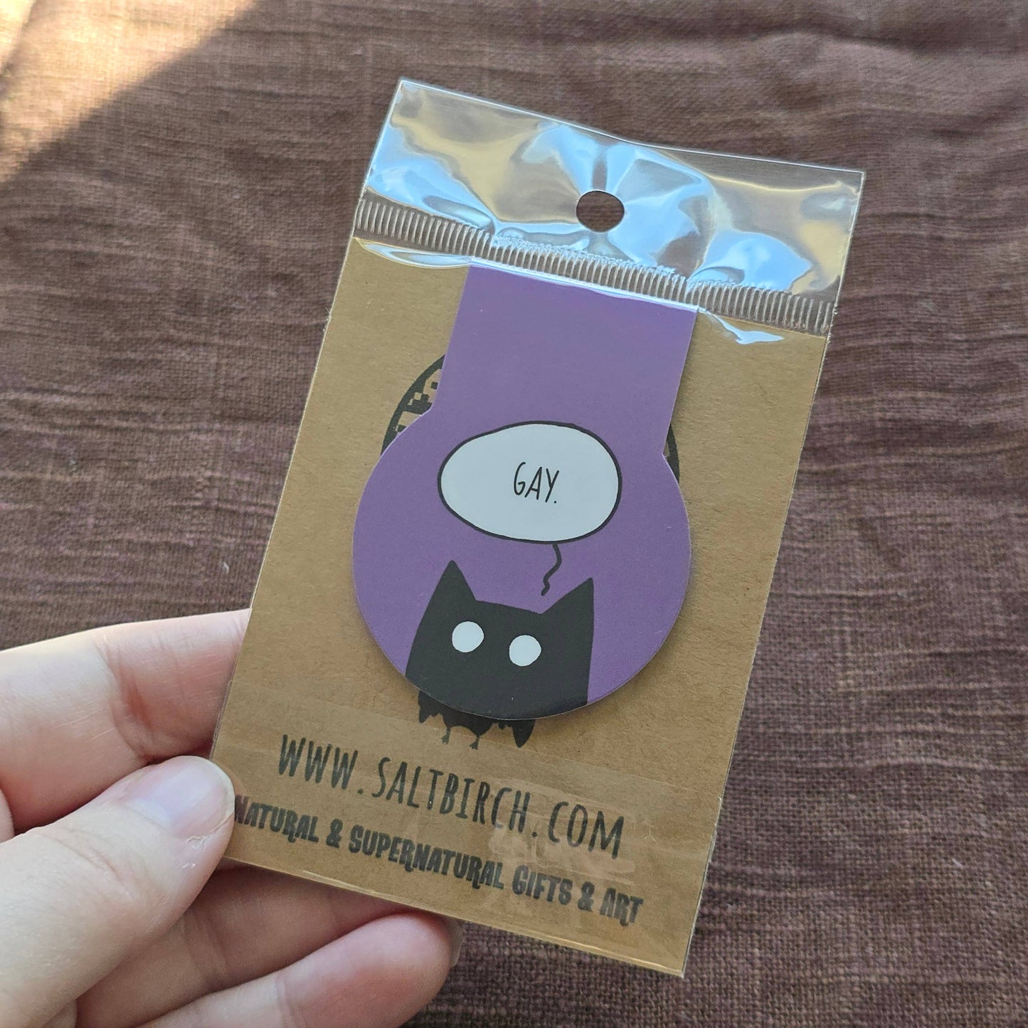 GAY Black Cat Magnetic Bookmark