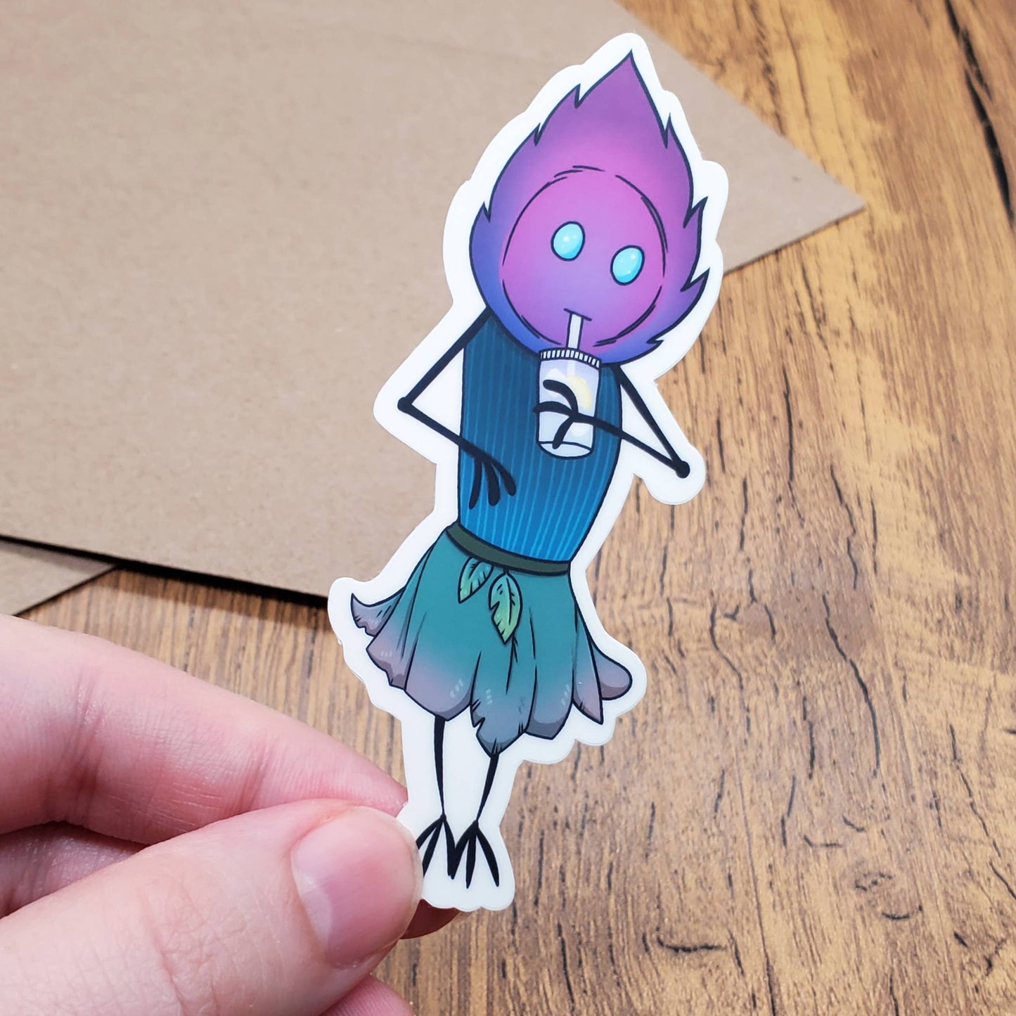Flatwoods Monster With a Drink Sticker